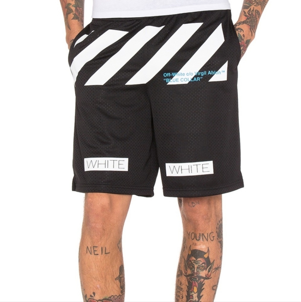 Off-White Black "Blue Collar" Mesh Shorts